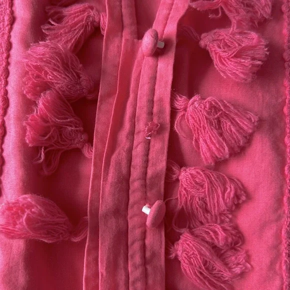 Intermix Women's Pink June Tassel 100% Cotton Romper Sz 0 - Picture 6 of 11